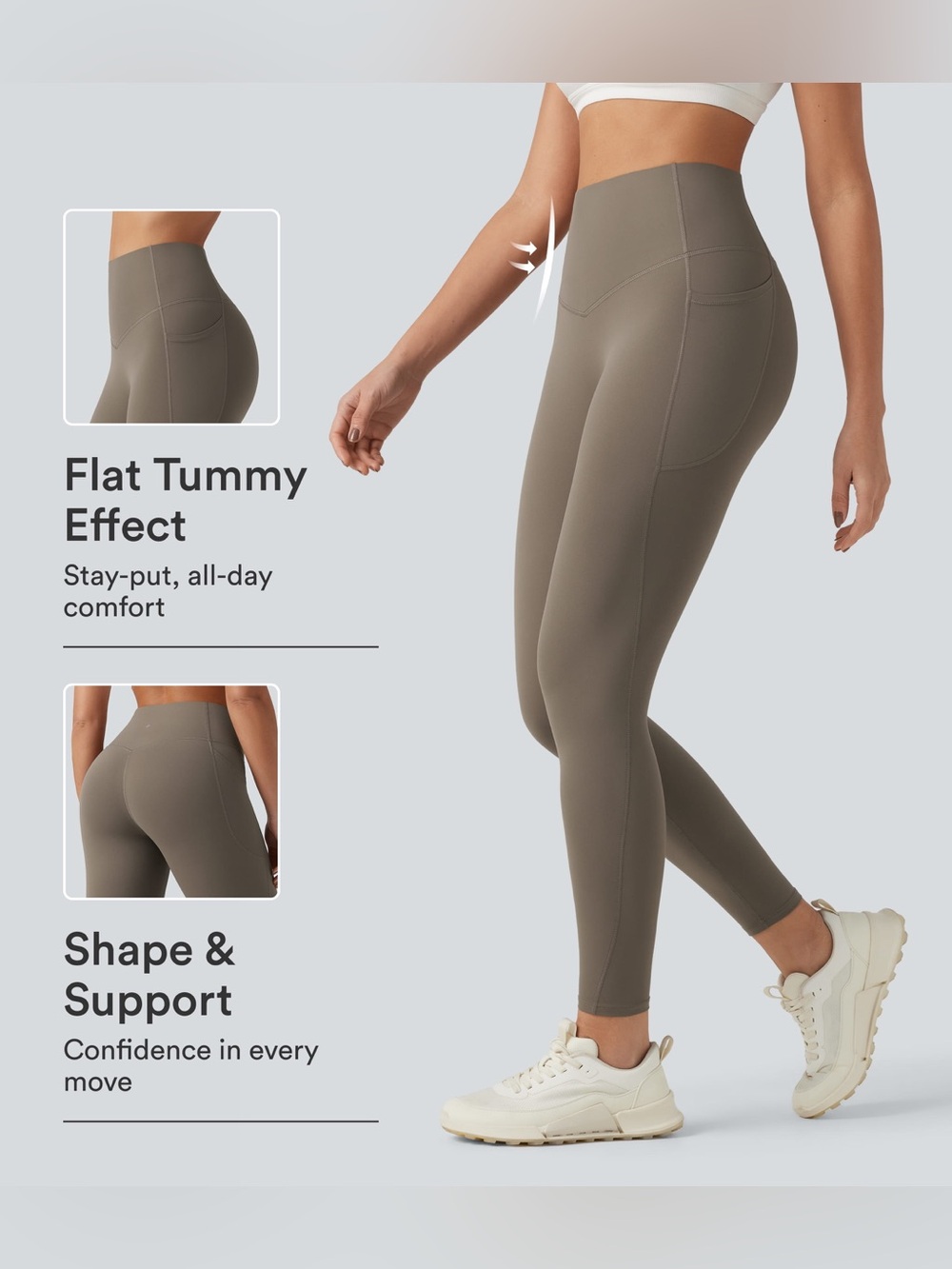 HALARA Sculpting High-Rise Leggings — Dawn Brown